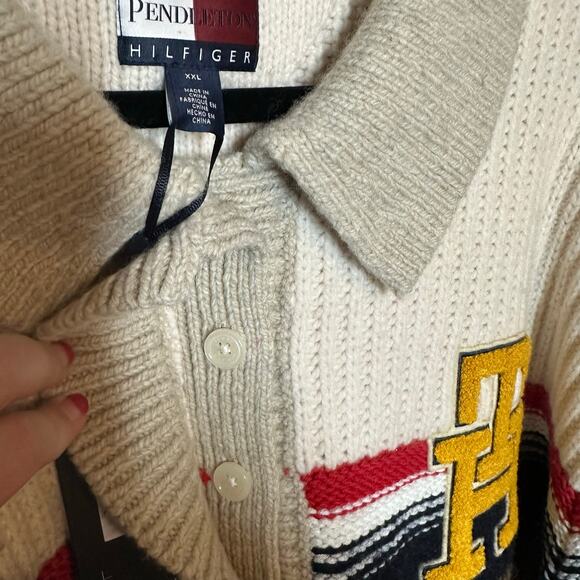 NEW Tommy Hilfiger x Pendleton Men's Valley Stripe Rugby Jumper Sweater Size XXL - Picture 5 of 16